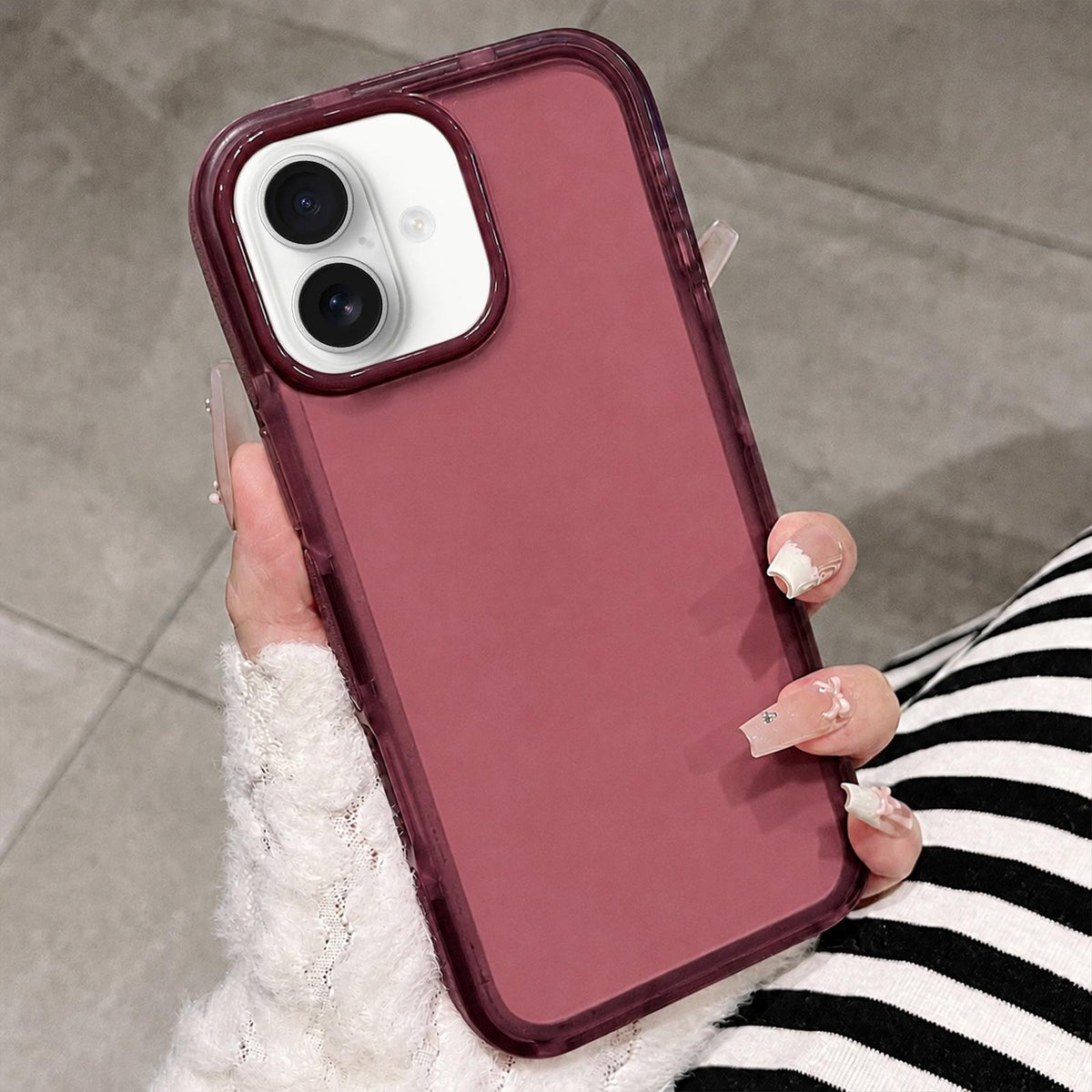 For iPhone 17 Dual-Color Translucent Matte Phone Case - Rose Purple - EDA009950003H