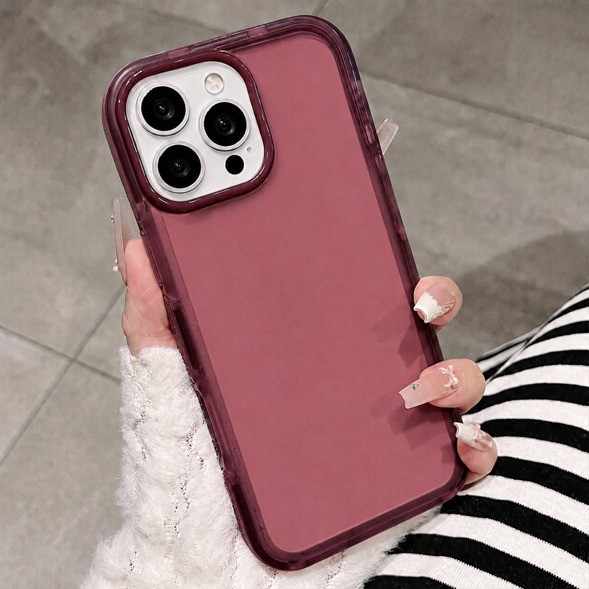 For iPhone 16 Pro Dual-Color Translucent Matte Phone Case - Rose Purple - EDA009950005H