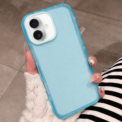 For iPhone 16 Dual-Color Translucent Matte Phone Case - Blue - EDA009950006A