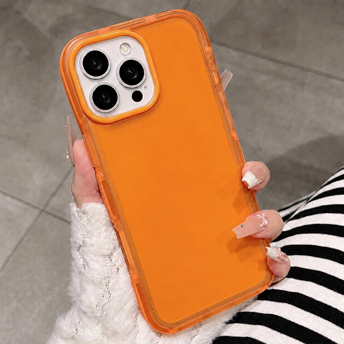 For iPhone 15 Pro Max Dual-Color Translucent Matte Phone Case - Orange - EDA009950007G