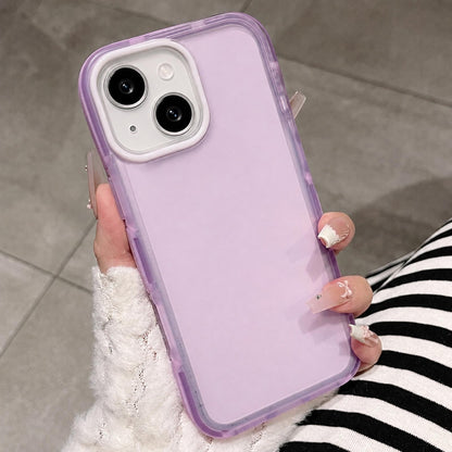 For iPhone 15 Dual-Color Translucent Matte Phone Case - Purple - EDA009950009B