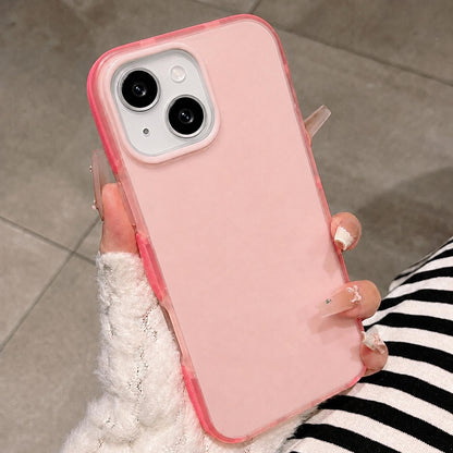 For iPhone 15 Dual-Color Translucent Matte Phone Case - Pink - EDA009950009D