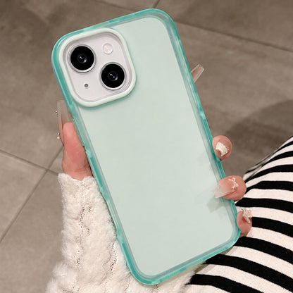 For iPhone 15 Dual-Color Translucent Matte Phone Case - Green - EDA009950009E