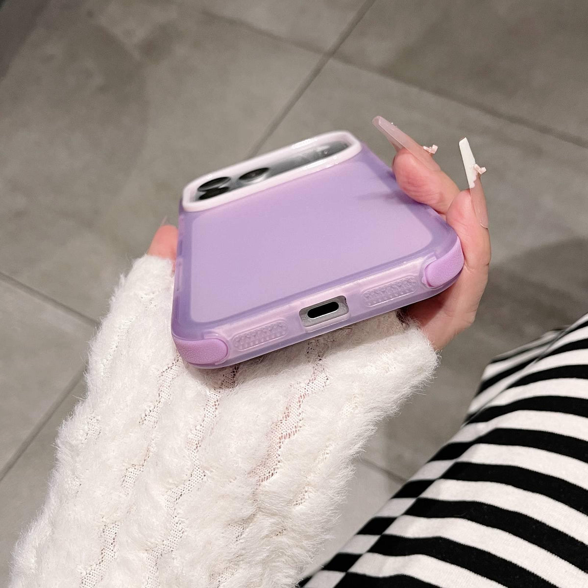 For iPhone 15 Dual-Color Translucent Matte Phone Case - Rose Purple - EDA009950009H