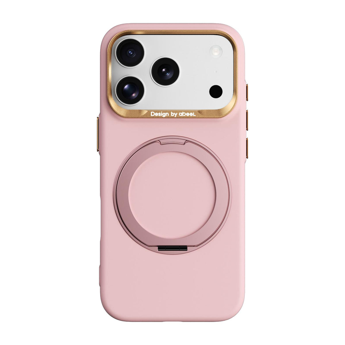 For iPhone 17 Pro ABEEL Lightweight Zero Skin Feel Magnetic PC Phone Case with Holder - Pink - EDA009950202B