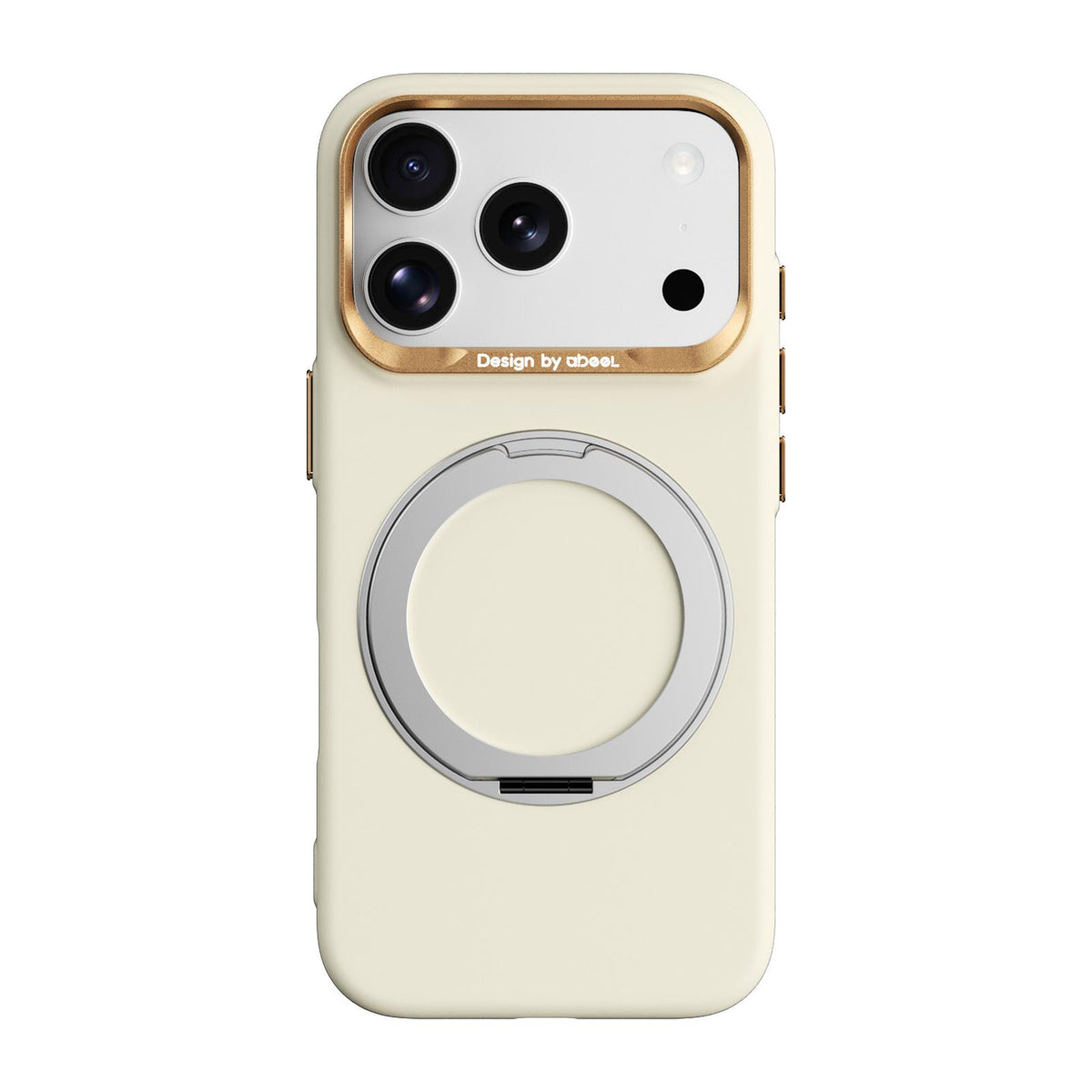 For iPhone 17 Pro ABEEL Lightweight Zero Skin Feel Magnetic PC Phone Case with Holder - Yellow - EDA009950202D