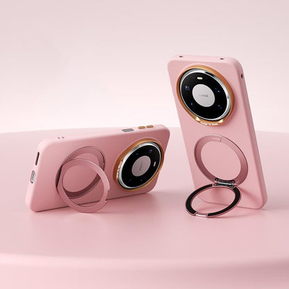 For Huawei Mate 80 Pro Max ABEEL Lightweight Zero Skin Feel Magnetic PC Phone Case with Holder - Pink - EDA009950402B