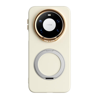 For Huawei Mate 80 Pro Max ABEEL Lightweight Zero Skin Feel Magnetic PC Phone Case with Holder - Yellow - EDA009950402D