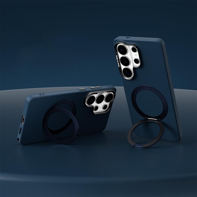 For Galaxy S26 Ultra 5G ABEEL Lightweight Zero Skin Feel Magnetic PC Phone Case with Holder - Blue - EDA009950501C