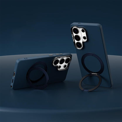 For Galaxy S26 Ultra 5G ABEEL Lightweight Zero Skin Feel Magnetic PC Phone Case with Holder - Blue - EDA009950501C