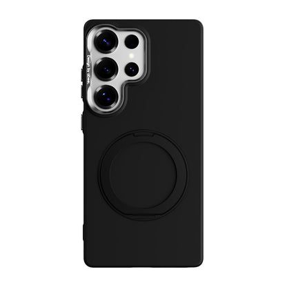 For Galaxy S25 Ultra 5G ABEEL Lightweight Zero Skin Feel Magnetic PC Phone Case with Holder - Black - EDA009950503A