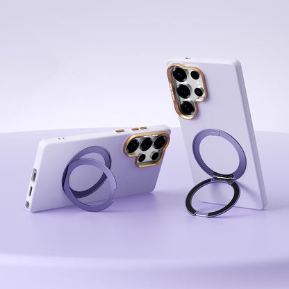 For Galaxy S25 Ultra 5G ABEEL Lightweight Zero Skin Feel Magnetic PC Phone Case with Holder - Lilac Purple - EDA009950503E