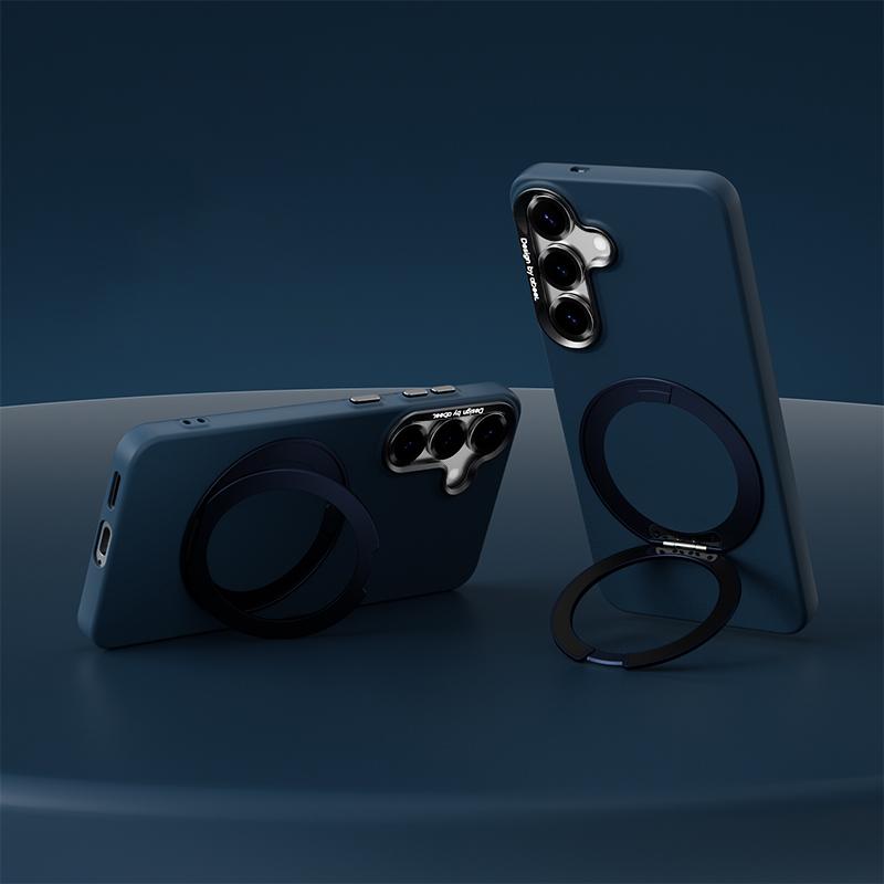 For Galaxy S25 5G ABEEL Lightweight Zero Skin Feel Magnetic PC Phone Case with Holder - Blue - EDA009950504C