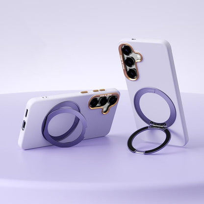 For Galaxy S25 5G ABEEL Lightweight Zero Skin Feel Magnetic PC Phone Case with Holder - Lilac Purple - EDA009950504E