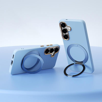 For Galaxy S25 5G ABEEL Lightweight Zero Skin Feel Magnetic PC Phone Case with Holder - Sky Blue - EDA009950504F