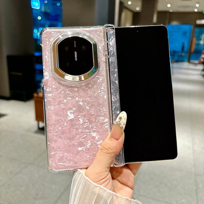 For Huawei Mate X5 Spring Hinge Pearlescent Shell Texture Phone Case - Pink - EDA009950701B
