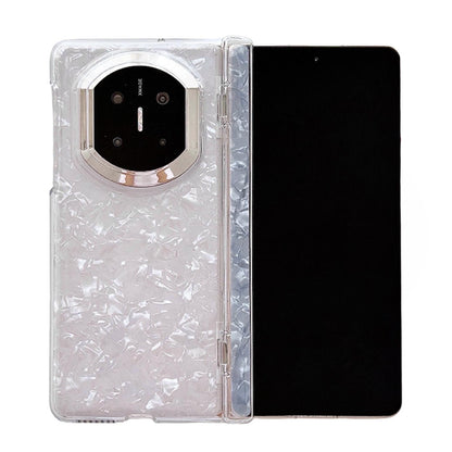 For Huawei Mate X5 Spring Hinge Pearlescent Shell Texture Phone Case - White - EDA009950701C