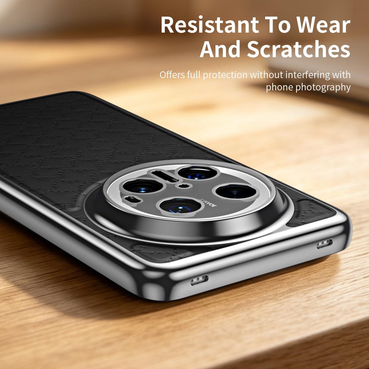 For Huawei Mate 70 Rhombus Texture Magnetic Vegan Leather Phone Case - Black - EDA009951203B