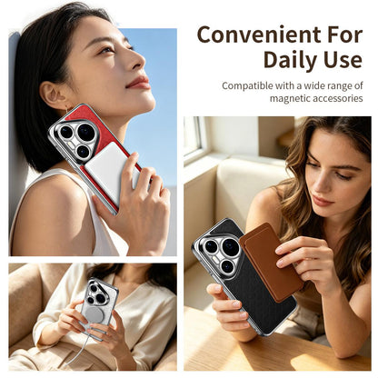 For Huawei Pura 80 Pro 5G Rhombus Texture Magnetic Vegan Leather Phone Case - Red - EDA009951214C