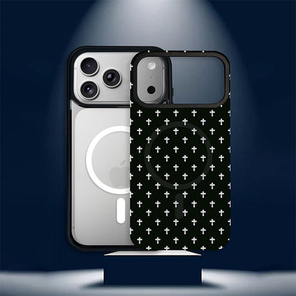 For iPhone 15 Pro Star Cross Detachable Dual Magnetic PC Hybrid TPU Phone Case - Cross - EDA009954010D