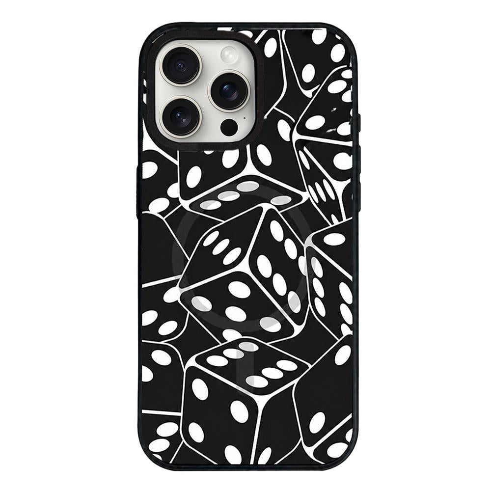 For iPhone 15 Pro Star Cross Detachable Dual Magnetic PC Hybrid TPU Phone Case - Dice - EDA009954010E