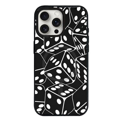 For iPhone 15 Pro Star Cross Detachable Dual Magnetic PC Hybrid TPU Phone Case - Dice - EDA009954010E