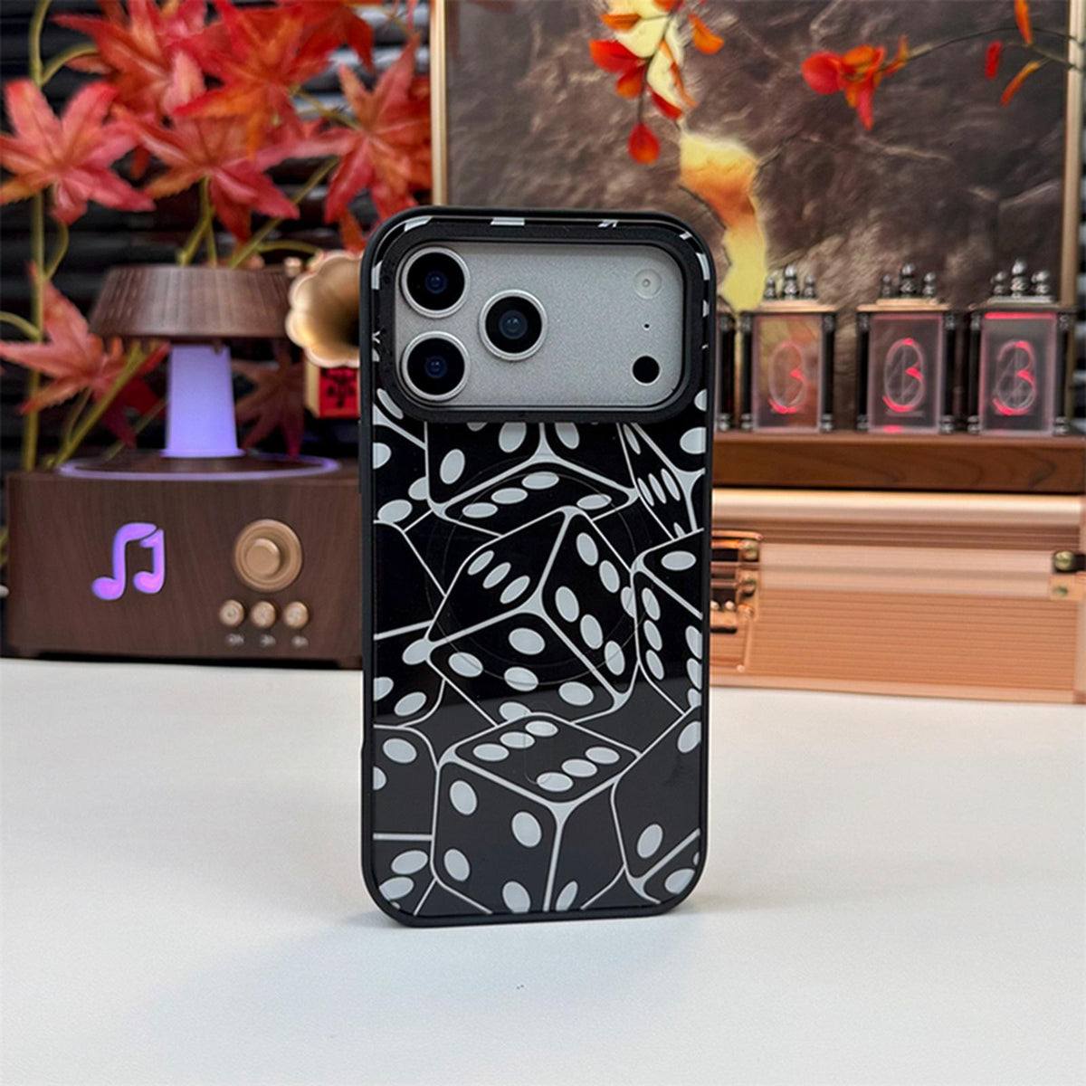 For iPhone 15 Pro Star Cross Detachable Dual Magnetic PC Hybrid TPU Phone Case - Dice - EDA009954010E