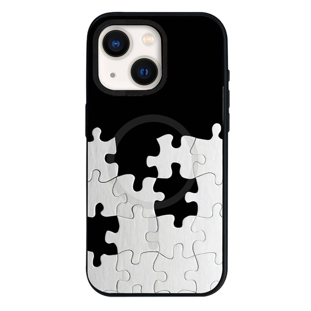 For iPhone 14 Star Cross Detachable Dual Magnetic PC Hybrid TPU Phone Case - Puzzles - EDA009954014C