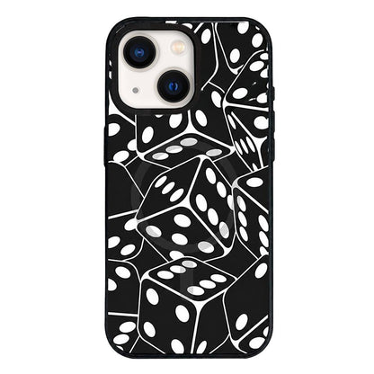 For iPhone 14 Star Cross Detachable Dual Magnetic PC Hybrid TPU Phone Case - Dice - EDA009954014E
