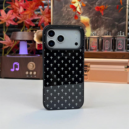 For iPhone 13 Pro Max Star Cross Detachable Dual Magnetic PC Hybrid TPU Phone Case - Cross - EDA009954017D