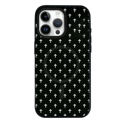 For iPhone 13 Pro Star Cross Detachable Dual Magnetic PC Hybrid TPU Phone Case - Cross - EDA009954018D