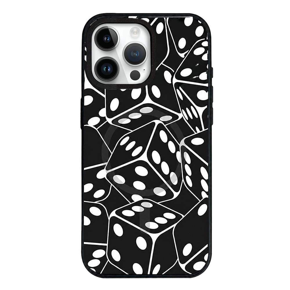 For iPhone 13 Pro Star Cross Detachable Dual Magnetic PC Hybrid TPU Phone Case - Dice - EDA009954018E