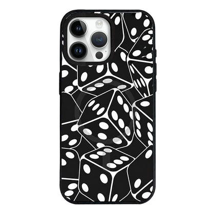 For iPhone 13 Pro Star Cross Detachable Dual Magnetic PC Hybrid TPU Phone Case - Dice - EDA009954018E