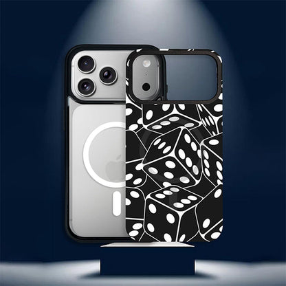 For iPhone 13 Pro Star Cross Detachable Dual Magnetic PC Hybrid TPU Phone Case - Dice - EDA009954018E