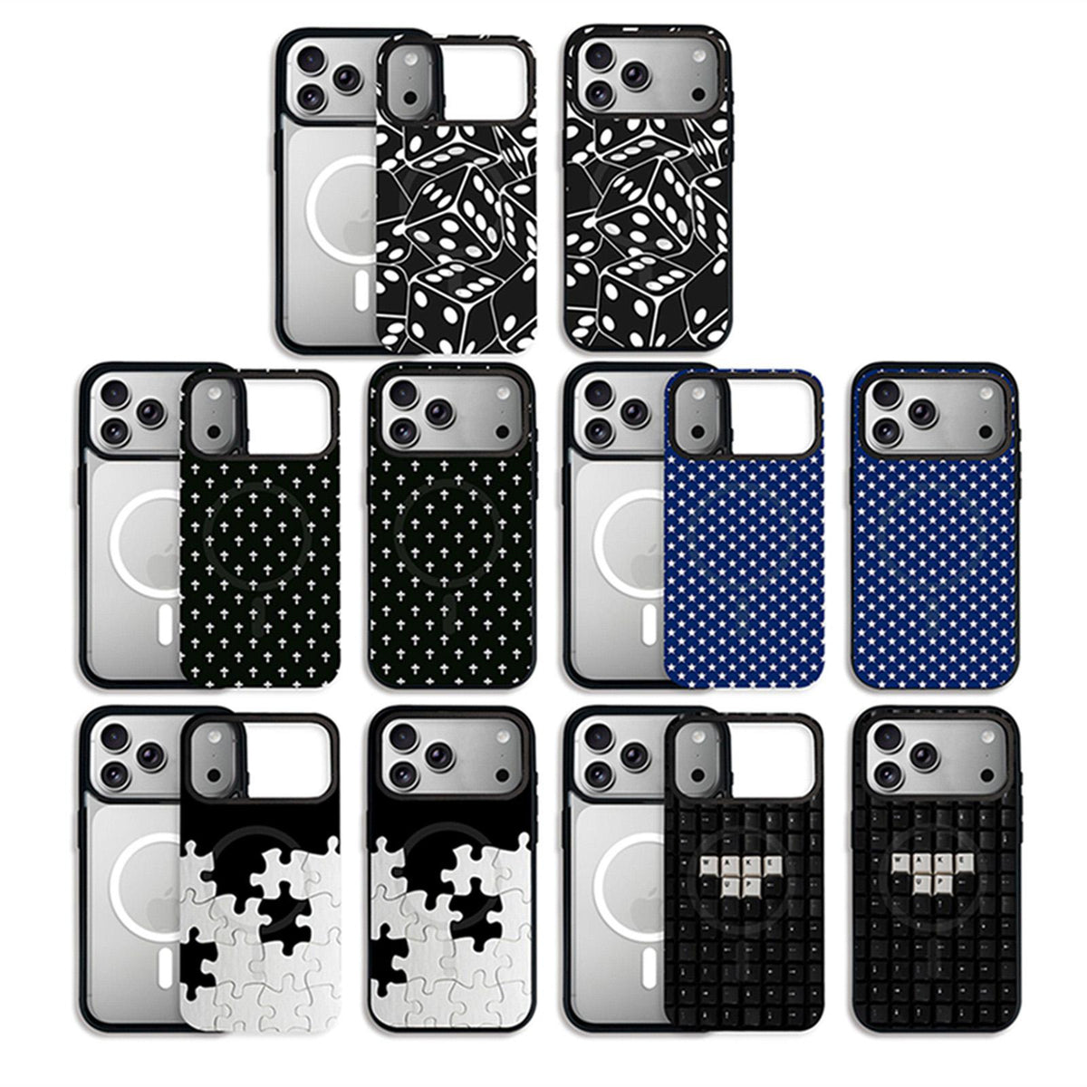 For iPhone 13 Pro Star Cross Detachable Dual Magnetic PC Hybrid TPU Phone Case - Star - EDA009954018A