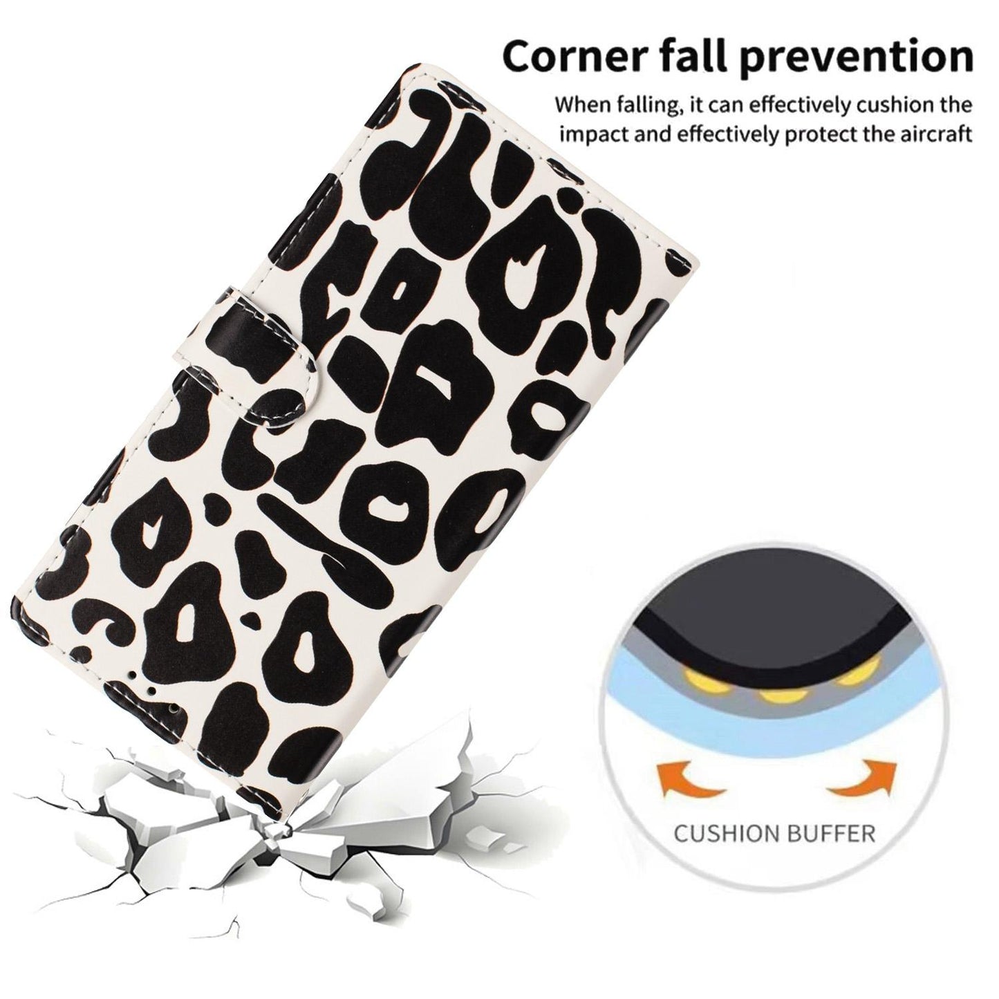 For Redmi K90 Pro Max / Poco F8 Ultra Leopard Print Wallet Vegan Leather Phone Case with Lanyard(Black)