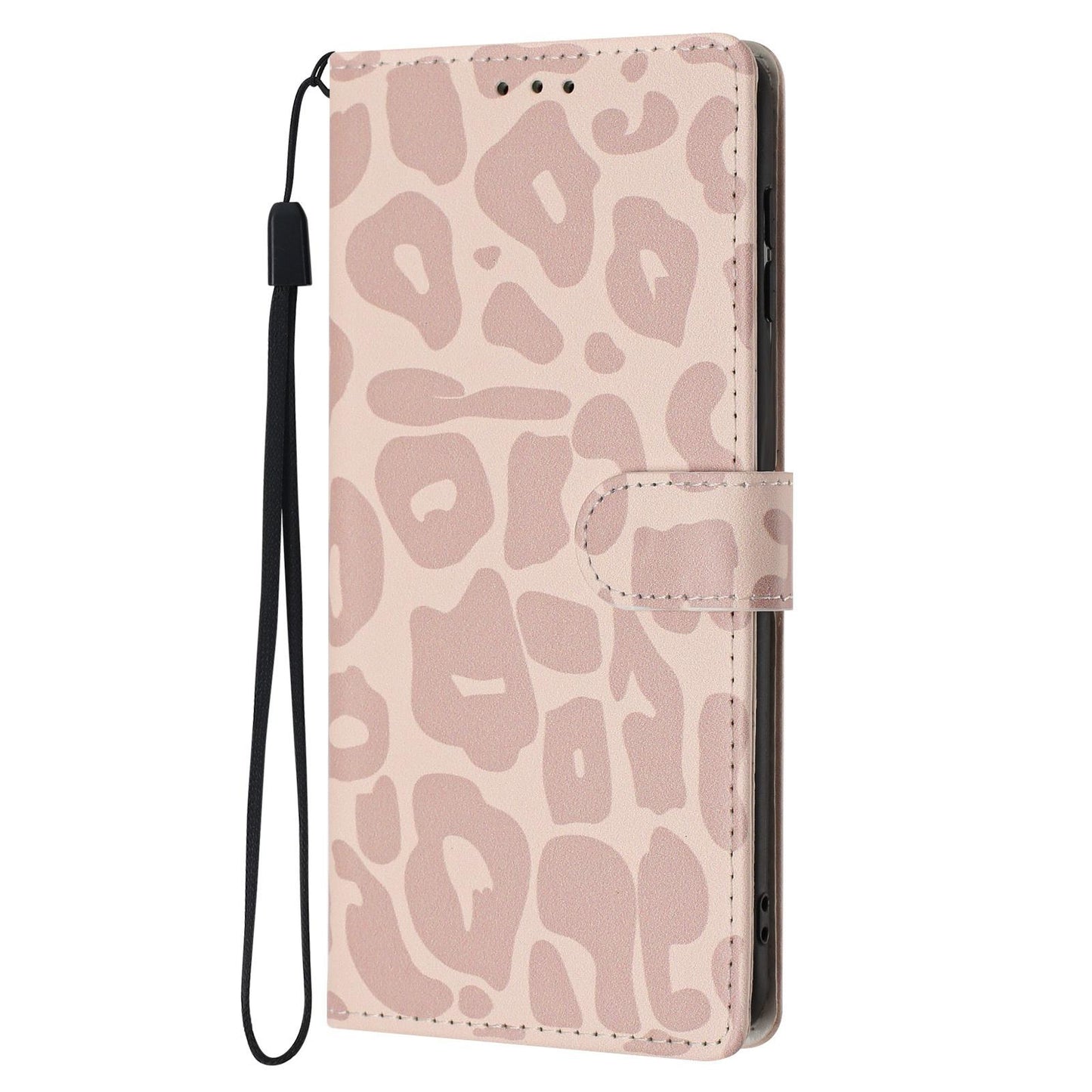 For Redmi K90 Pro Max / Poco F8 Ultra Leopard Print Wallet Vegan Leather Phone Case with Lanyard(Pink)