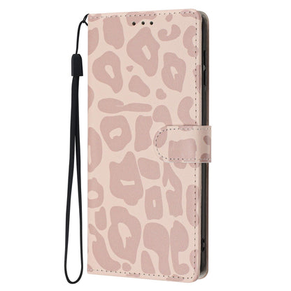 For Redmi K90 Pro Max / Poco F8 Ultra Leopard Print Wallet Vegan Leather Phone Case with Lanyard(Pink)