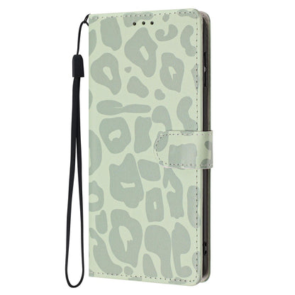 For Redmi K90 Pro Max / Poco F8 Ultra Leopard Print Wallet Vegan Leather Phone Case with Lanyard(Light Green)