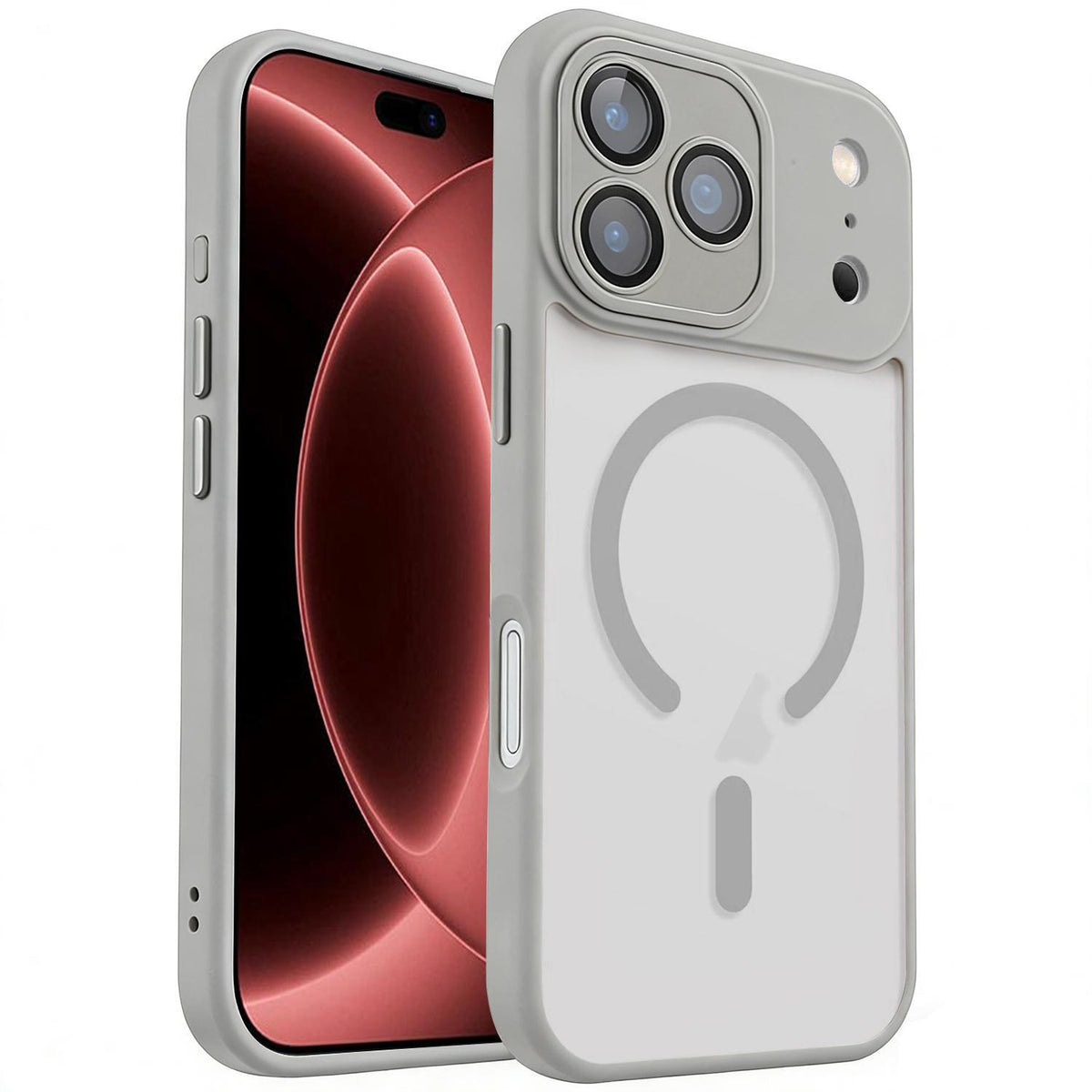 For iPhone 18 Pro Max XDcase Skin Feel Magnetic Frosted Phone Case with Lens Film - Grey - EDA009955001C