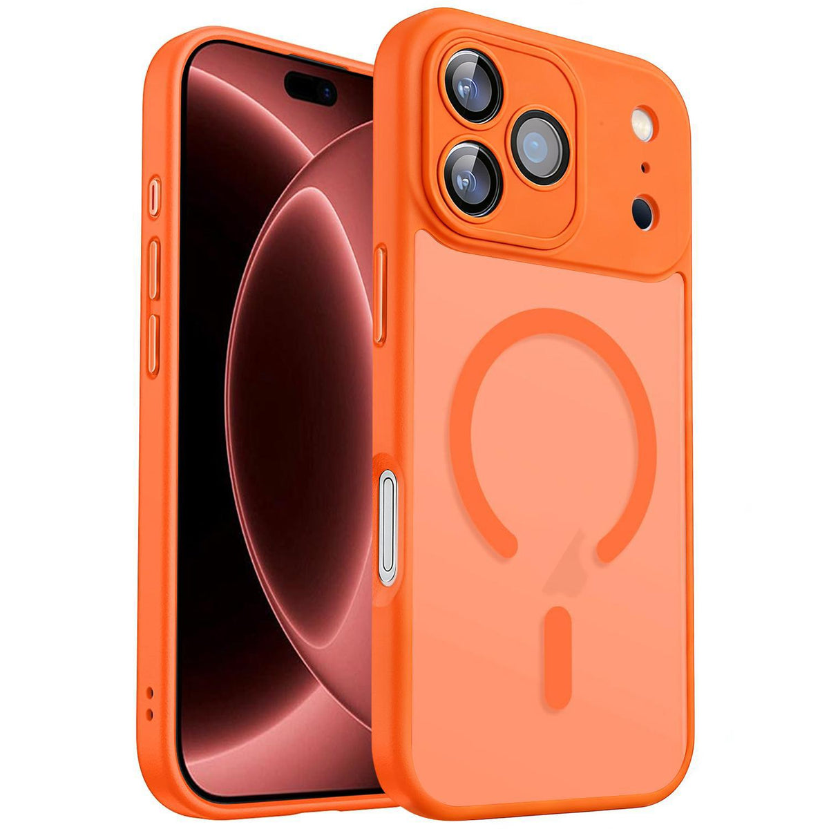 For iPhone 18 Pro Max XDcase Skin Feel Magnetic Frosted Phone Case with Lens Film - Orange - EDA009955001E