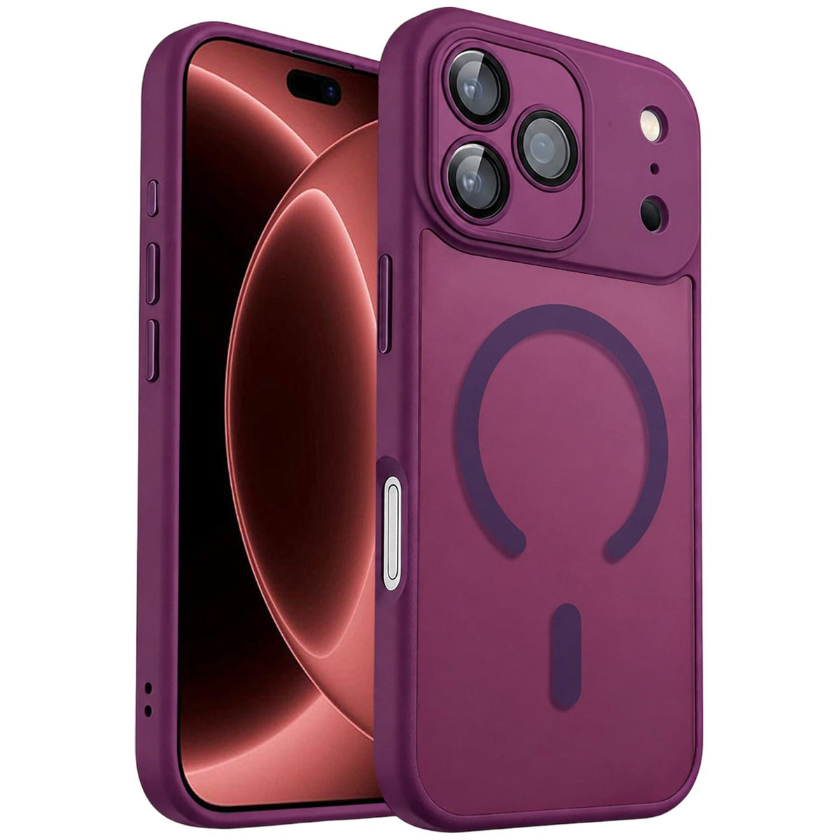 For iPhone 18 Pro Max XDcase Skin Feel Magnetic Frosted Phone Case with Lens Film - Rose Red - EDA009955001G