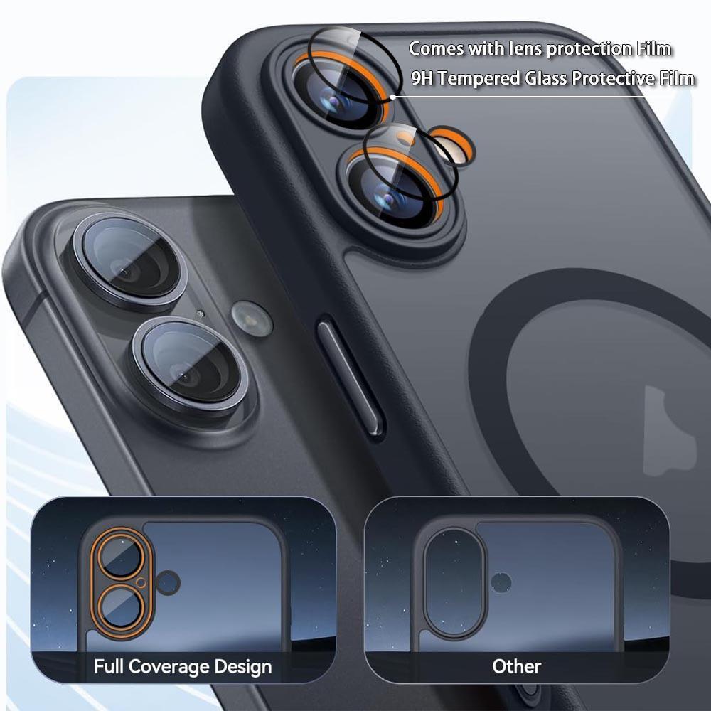 For iPhone 18 Pro Max XDcase Skin Feel Magnetic Frosted Phone Case with Lens Film - Black - EDA009955001A