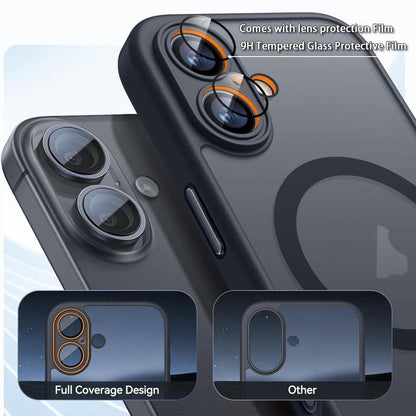 For iPhone 18 Pro Max XDcase Skin Feel Magnetic Frosted Phone Case with Lens Film - Black - EDA009955001A