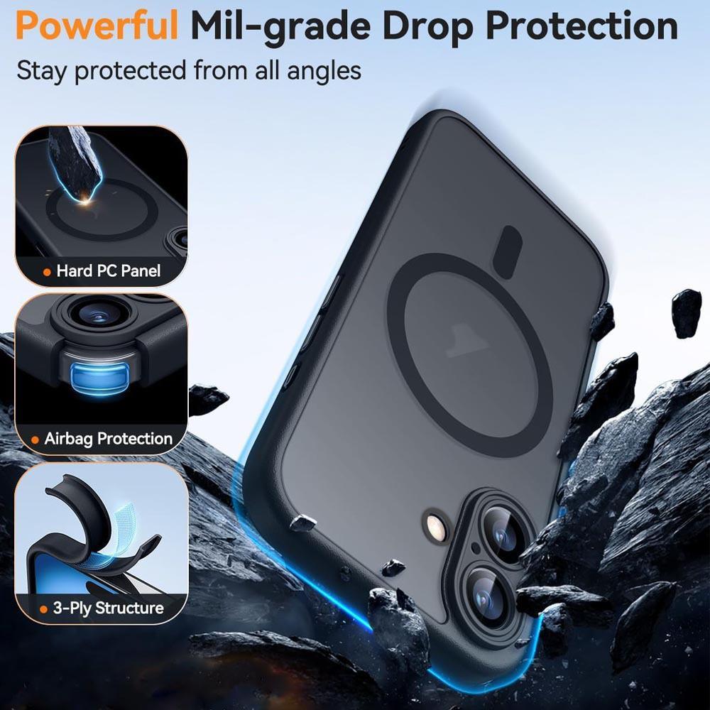 For iPhone 18 Pro Max XDcase Skin Feel Magnetic Frosted Phone Case with Lens Film - Black - EDA009955001A