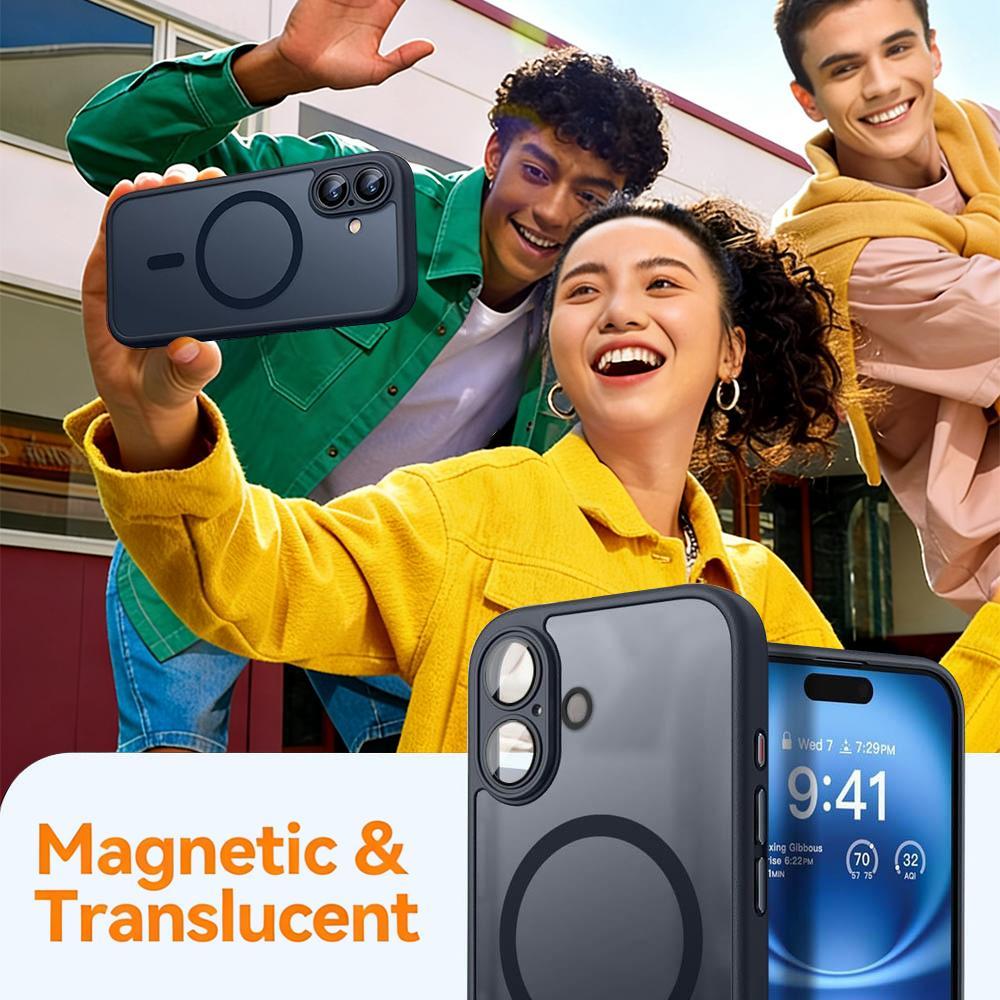 For iPhone 18 Pro Max XDcase Skin Feel Magnetic Frosted Phone Case with Lens Film - Black - EDA009955001A