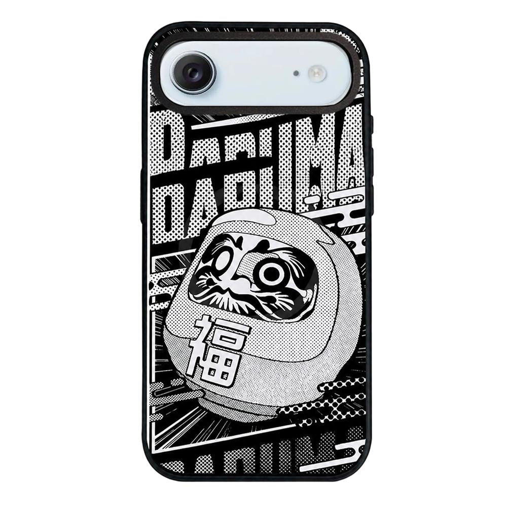 For iPhone Air Daruma Detachable Dual Magnetic PC Hybrid TPU Phone Case - Black and White Daruma - EDA009955304B