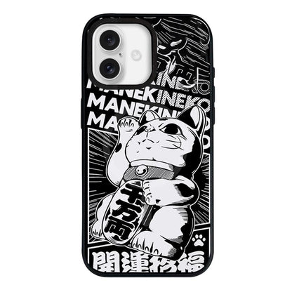 For iPhone 16 Daruma Detachable Dual Magnetic PC Hybrid TPU Phone Case - Lucky Cat - EDA009955308C