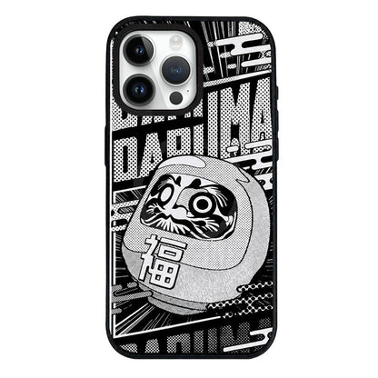 For iPhone 14 Pro Daruma Detachable Dual Magnetic PC Hybrid TPU Phone Case - Black and White Daruma - EDA009955315B