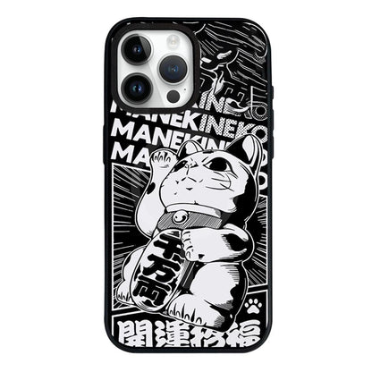 For iPhone 14 Pro Daruma Detachable Dual Magnetic PC Hybrid TPU Phone Case - Lucky Cat - EDA009955315C